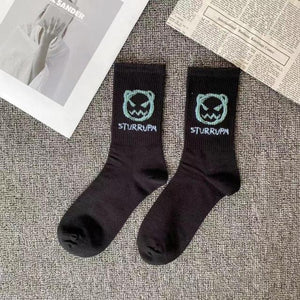 Marble Print Style Harajuku Skateboard Long Socks Creative Fun Lightning Hip Hop Style Socks Streetwear Casual Cotton Socks Unisex Street Couple Socks For Men And Women