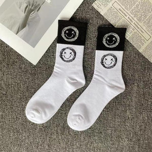 Marble Print Style Harajuku Skateboard Long Socks Creative Fun Lightning Hip Hop Style Socks Streetwear Casual Cotton Socks Unisex Street Couple Socks For Men And Women