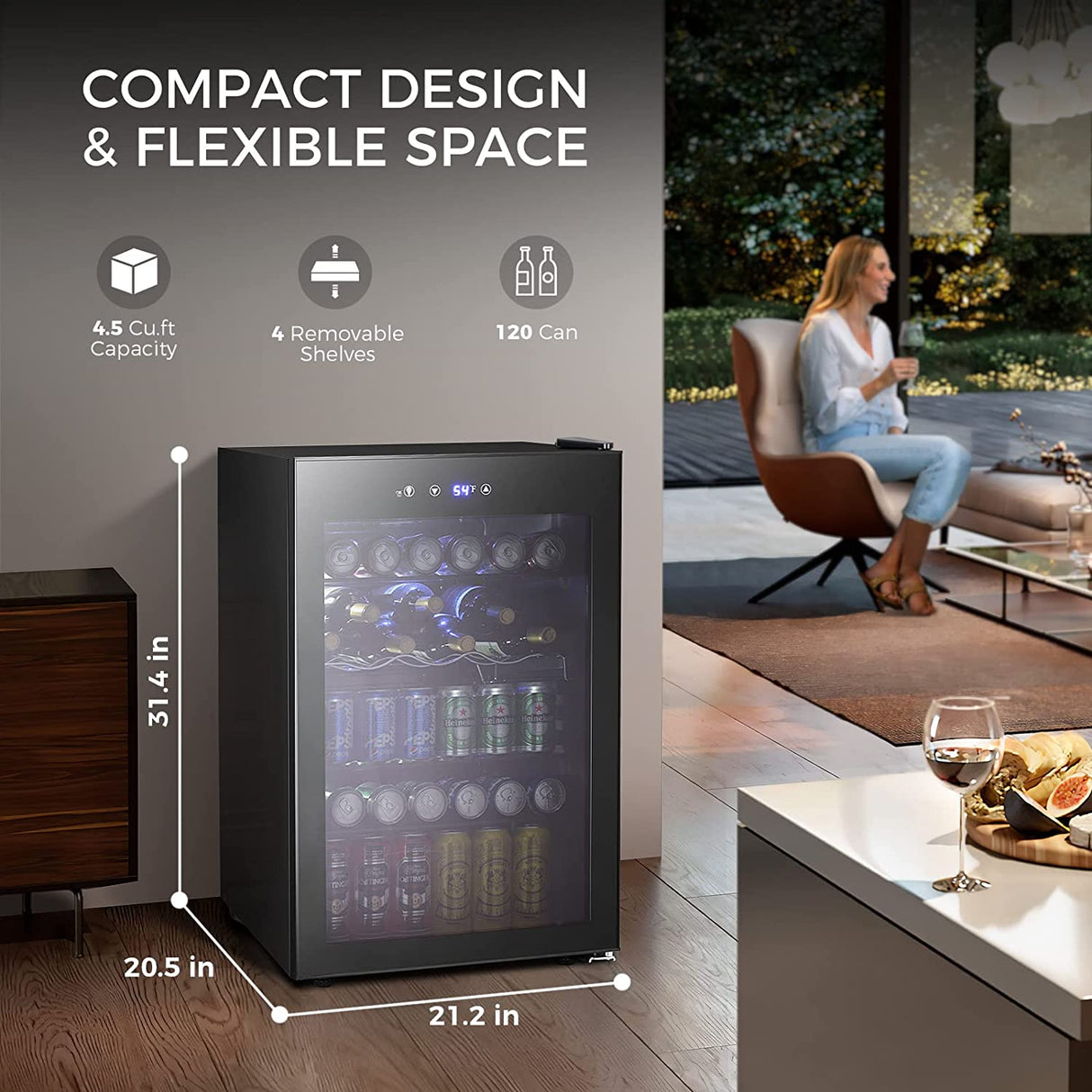 Matte Beverage Refrigerator and Cooler W58128H