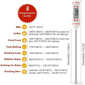 Meat Digital Cooking Food Kitchen BBQ Thermometer Digital Candy Candle Thermometer Cooking Kitchen BBQ Grill Thermometer Probe Instant Read Thermometer for Liquids Pork Milk Water Milk Oil Liquid Oven Digital Temperature Sensor Meter Thermocouple