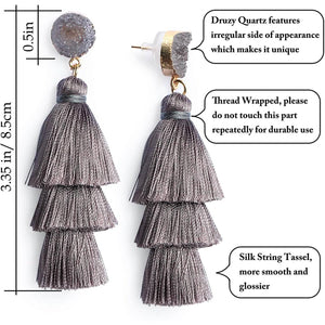 Me&Hz Colorful Layered Tassel Earrings
