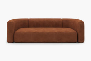 A contemporary Mellow Sectional Sofa by Acanva, showcasing a minimalist design with rounded armrests and a straight backrest, set against a plain white backdrop.