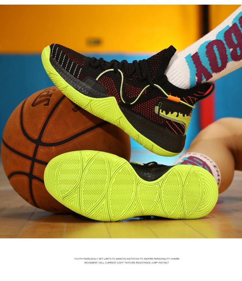 Men Breathable Basketball Shoes Shockproof High Top Sneakers Cushioning Sport Shoes Outdoor Training Ankle Boots Lightning Professional Anti Slip Sports Shoes For Running Walking Sport