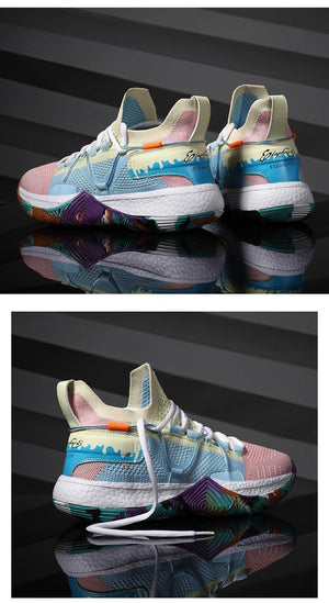 Men Breathable Basketball Shoes Shockproof High Top Sneakers Cushioning Sport Shoes Outdoor Training Ankle Boots Lightning Professional Anti Slip Sports Shoes For Running Walking Sport