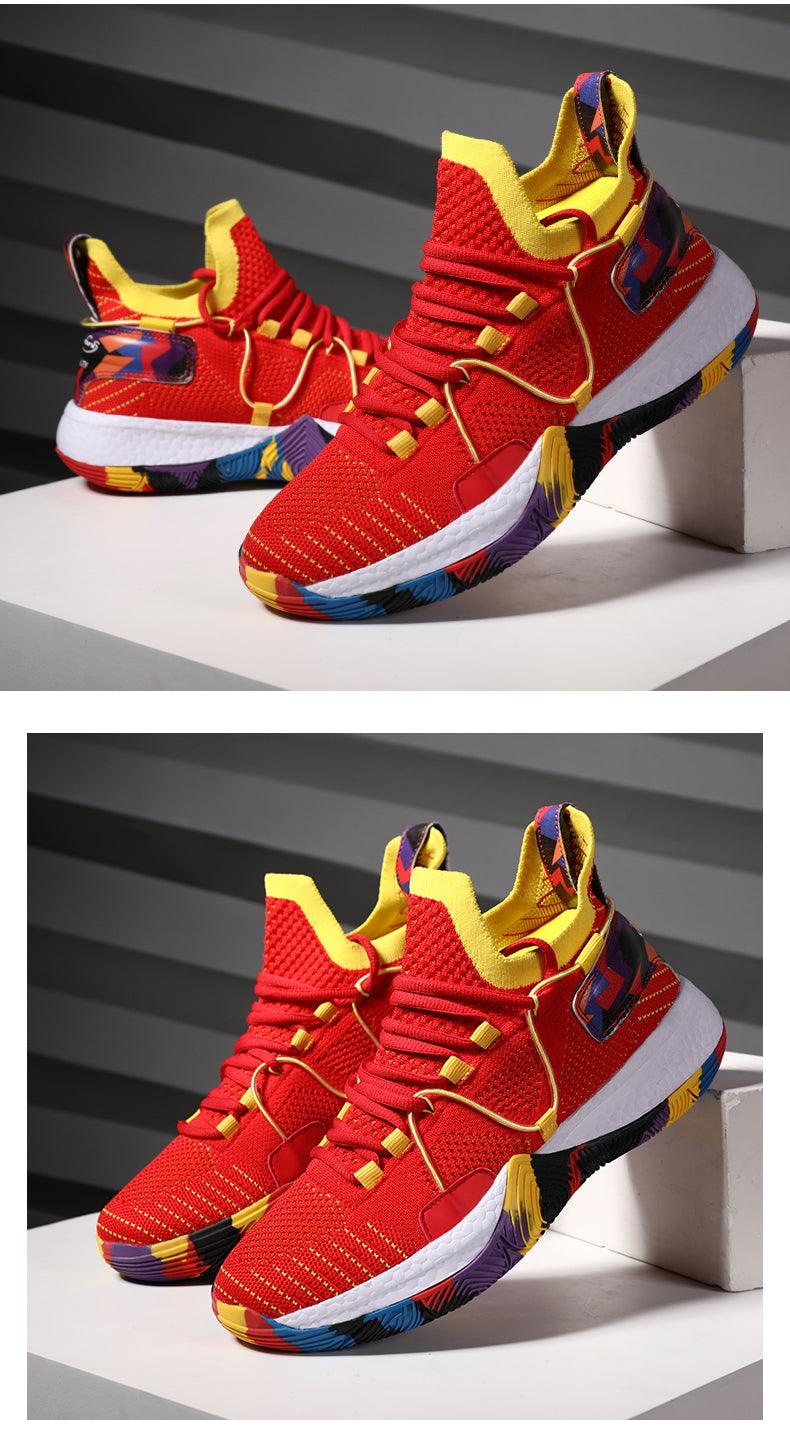 Men Breathable Basketball Shoes Shockproof High Top Sneakers Cushioning Sport Shoes Outdoor Training Ankle Boots Lightning Professional Anti Slip Sports Shoes For Running Walking Sport