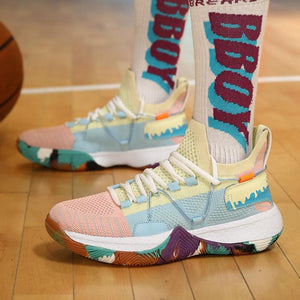 Men Breathable Basketball Shoes Shockproof High Top Sneakers Cushioning Sport Shoes Outdoor Training Ankle Boots Lightning Professional Anti Slip Sports Shoes For Running Walking Sport