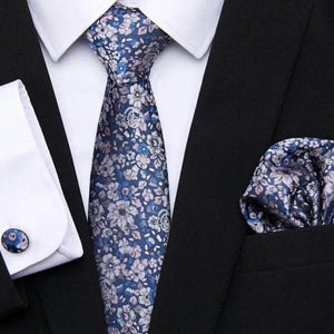 Men Elegant Red Silk Tie Classic Necktie Cufflinks Set Business Necktie With Handkerchief Perfect Match With Wedding Suit
