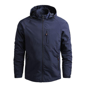Men Outdoor Hiking Jackets Waterproof Hooded Windbreaker Coat Vintage New Fashion Design Hooded Lightweight Jacket For Men Autumn New Casual Jacket Tactical Men Jackets 5XL