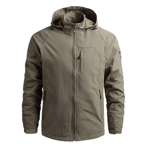 Men Outdoor Hiking Jackets Waterproof Hooded Windbreaker Coat Vintage New Fashion Design Hooded Lightweight Jacket For Men Autumn New Casual Jacket Tactical Men Jackets 5XL