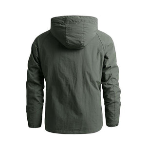 Men Outdoor Hiking Jackets Waterproof Hooded Windbreaker Coat Vintage New Fashion Design Hooded Lightweight Jacket For Men Autumn New Casual Jacket Tactical Men Jackets 5XL