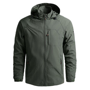 Men Outdoor Hiking Jackets Waterproof Hooded Windbreaker Coat Vintage New Fashion Design Hooded Lightweight Jacket For Men Autumn New Casual Jacket Tactical Men Jackets 5XL