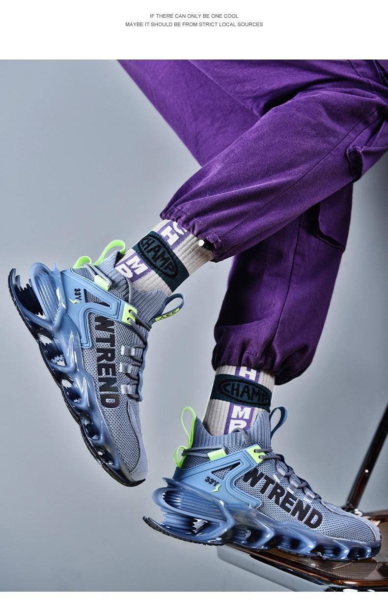 Men's Casual Sports Increase Fashion Reflective Blade Running Sneakers Luxury Walking Gym Shoes High Quality Breathable Mesh Sneakers For Jogging Walking Athletics Trainer Sports Sneakers