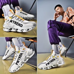 Men's Casual Sports Increase Fashion Reflective Blade Running Sneakers Luxury Walking Gym Shoes High Quality Breathable Mesh Sneakers For Jogging Walking Athletics Trainer Sports Sneakers