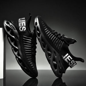 Men's Luxury Sneakers Autumn Mens Casual Shoes Lace-Up Breathable Light Running Tenis Shoes Modern Sneakers Breathable Black Trendy Sneakers