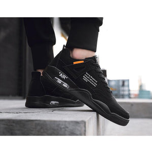 Men White Casual Leather Fashion Sneakers Breathable Sports Running Shoes Leather Running Sport Air Cushion Outdoor Training Sneakers High Quality Design
