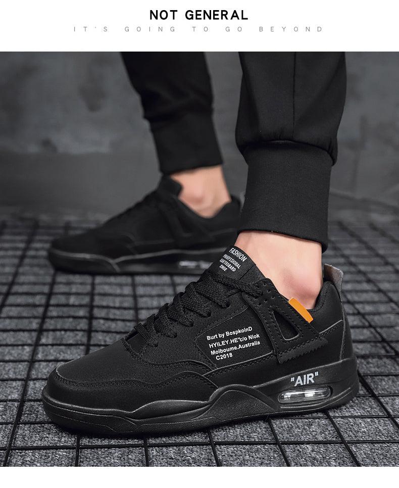 Men White Casual Leather Fashion Sneakers Breathable Sports Running Shoes Leather Running Sport Air Cushion Outdoor Training Sneakers High Quality Design