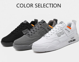 Men White Casual Leather Fashion Sneakers Breathable Sports Running Shoes Leather Running Sport Air Cushion Outdoor Training Sneakers High Quality Design