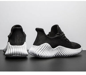Mens Breathable White Trendy Sneakers  Casual Design  Light Walking Running Trainers Casual Breathable Mesh Men Running Shoes Walking Sneakers