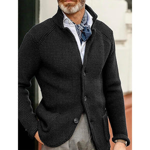 Men's Cardigan Solid Color Sweater