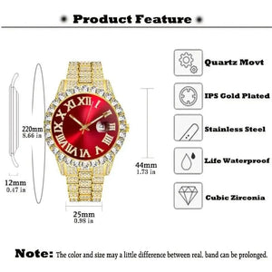 Men's Gypsophila Large Dial Waterproof Quartz Watch