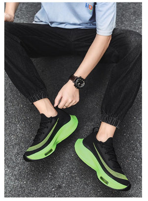 Mens Running Sneakers Luxury Mens Casual Shoes Trainer Race Off White Shoes Slip on Walking Casual Breathable Air Cushion Fashion Lightweight Sneakers