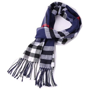 Men's Scarves Classic Arrival Winter Plaid Scarf Tassel Edge