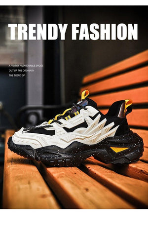 Mens Strong Casual Fashion Chunky Sneakers Height Increasing Spring Thick Sole Footwear Fashion High Quality Sneakers Slip on Walking Shoes High Top Casual Shoes For Men