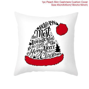 Merry Christmas Decoration Xmas Gift New Year For Home Reindeer Santa Claus Xmas Series Cushion Cover Case Pillow Custom Zippered Square Pillowcase Tree Cushion Cover Christmas Ornament