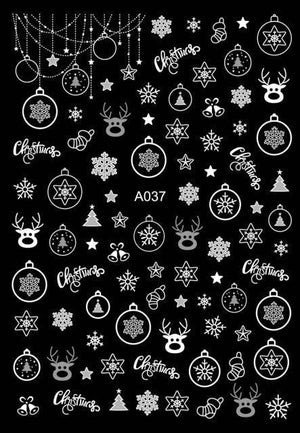 Merry Christmas Nail Art Decals Decoration Self Adhesive Nail Art Stickers Manicure Design White Snow Sticker for Nail Design Xmas Gift Nails Snowflake Nail Art Stickers Decals Christmas Nail 3D Self Adhesive Nail Stickers for Acrylic Nails Snowflake