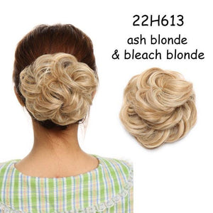Messy Bun Scrunchy Hair Bun Fake Hair Synthetic Women Chignon Elastic Hair Band Hairpieces For Women Updo Donut Chignon Clip in Hair Extension For Volumized Hair Buns For Girls