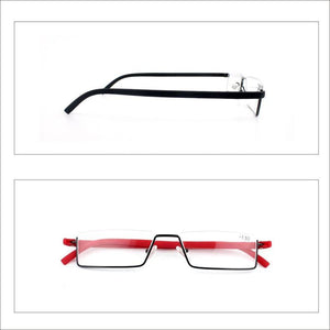 Metal Anti Blue Light Reading Glasses Men Half Frame Prescription Eyeglasses Male  Eyewear With Case For Men And Women Unisex Stylish Eyeglasses Glasses Clear Lens +1.75