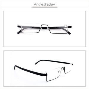Metal Anti Blue Light Reading Glasses Men Half Frame Prescription Eyeglasses Male  Eyewear With Case For Men And Women Unisex Stylish Eyeglasses Glasses Clear Lens +1.75