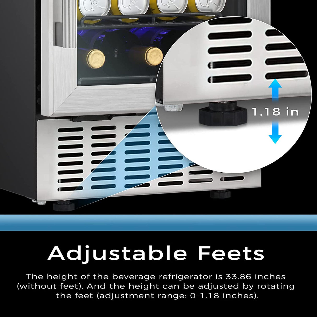 15 Inch Built-in Mini Fridge Beverage Refrigerator W5174C