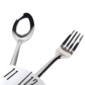 Metal Kitchen Wall Clock Creative  Kitchen Wall Clock 3D Modern Creative Kitchen Cutlery Spoon Fork Time Like Wall Clock Wall Sticker Room Home Decoration Quartz Wall Art Cutlery Mounted Clocks Modern Design Home Decorative