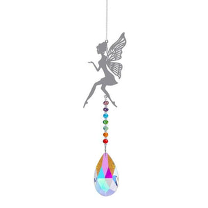 Metallic Hoop Moon Sun Catcher Hanging Crystal Pendant Chandelier Lamps Light Crystals Glass Pendants Light Rainbow Maker Wind Chime Hanging Drop Gift of Good Luck Garden Decor Hanging Ornament For Home Decoration