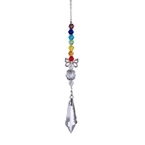 Metallic Hoop Moon Sun Catcher Hanging Crystal Pendant Chandelier Lamps Light Crystals Glass Pendants Light Rainbow Maker Wind Chime Hanging Drop Gift of Good Luck Garden Decor Hanging Ornament For Home Decoration
