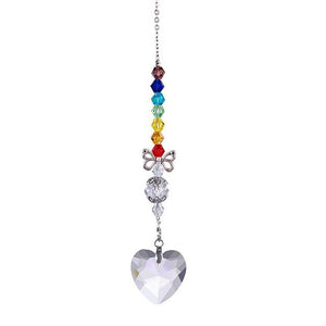 Metallic Hoop Moon Sun Catcher Hanging Crystal Pendant Chandelier Lamps Light Crystals Glass Pendants Light Rainbow Maker Wind Chime Hanging Drop Gift of Good Luck Garden Decor Hanging Ornament For Home Decoration