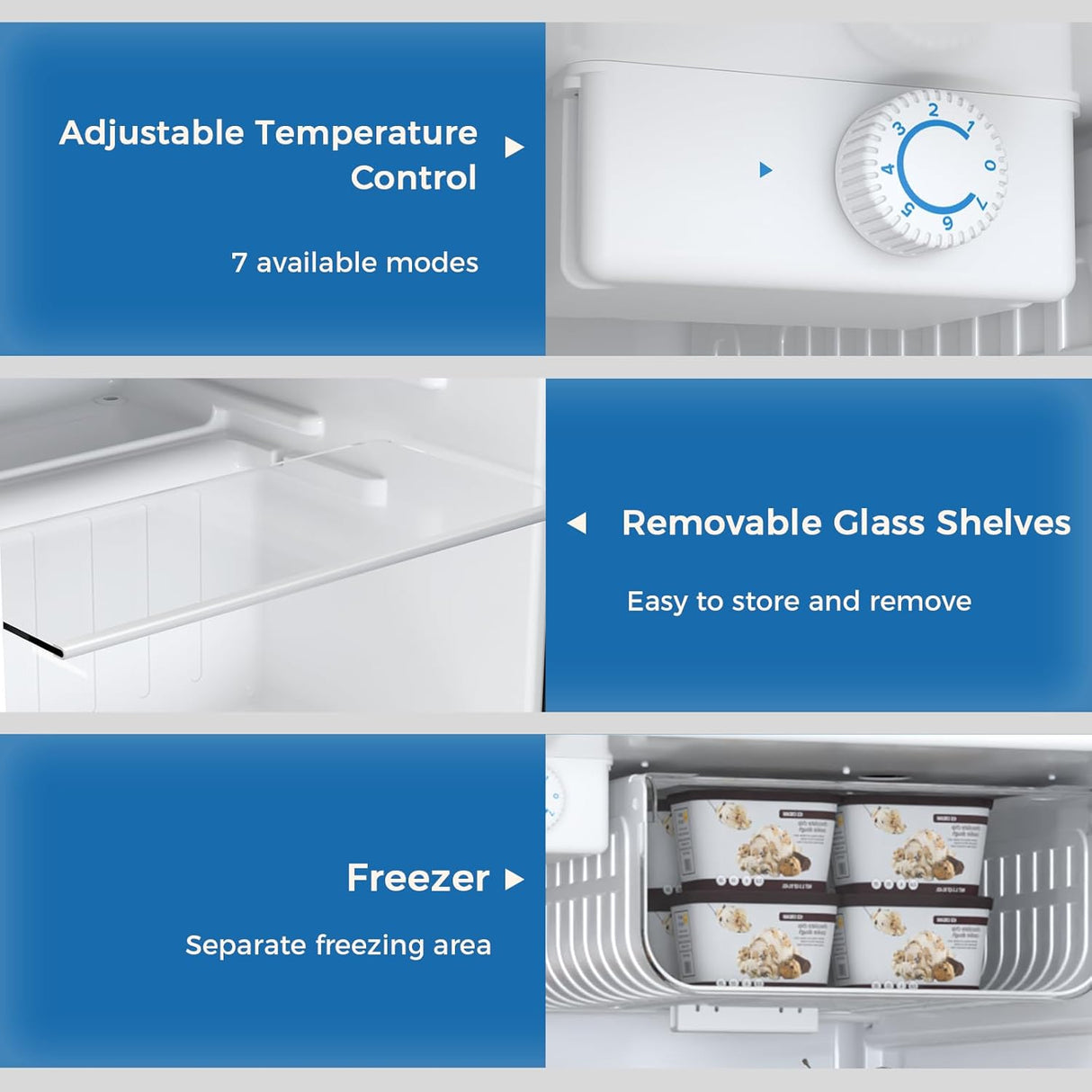 Mini Compact Refrigerator with Freezer, 2.6 Cu.Ft 58070RRE0