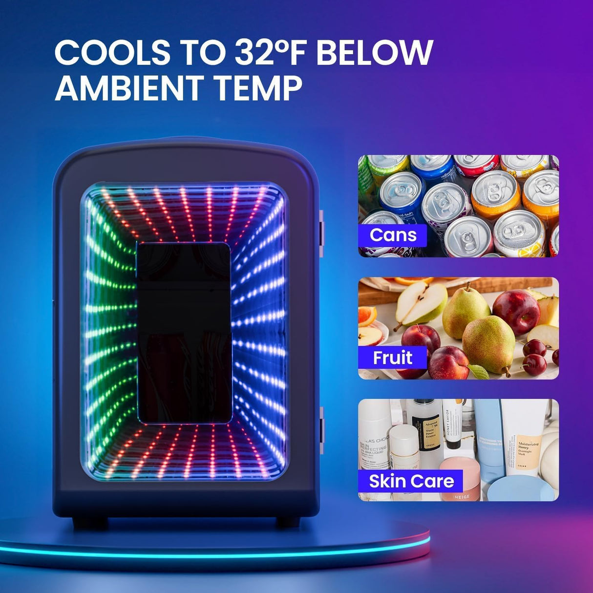 Mini Compact Refrigerator with Gaming Light  F3404L