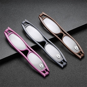 Mini Design Reading Glasses For Men Women Rotating Small Oval Presbyopia Eyewear Portable Unisex Reader Eyeglasses Mini Compact Slim Reading Glasses Lightweight Portable Readers