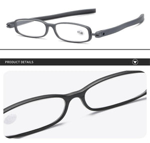 Mini Design Reading Glasses For Men Women Rotating Small Oval Presbyopia Eyewear Portable Unisex Reader Eyeglasses Mini Compact Slim Reading Glasses Lightweight Portable Readers