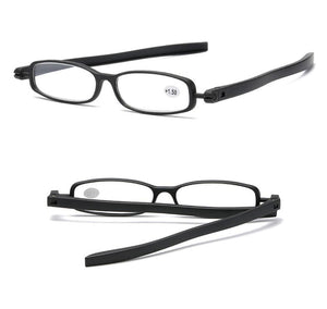 Mini Design Reading Glasses For Men Women Rotating Small Oval Presbyopia Eyewear Portable Unisex Reader Eyeglasses Mini Compact Slim Reading Glasses Lightweight Portable Readers