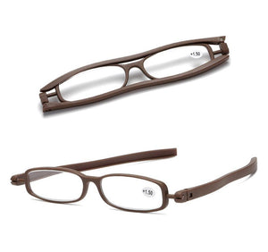 Mini Design Reading Glasses For Men Women Rotating Small Oval Presbyopia Eyewear Portable Unisex Reader Eyeglasses Mini Compact Slim Reading Glasses Lightweight Portable Readers