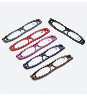 Mini Design Reading Glasses For Men Women Rotating Small Oval Presbyopia Eyewear Portable Unisex Reader Eyeglasses Mini Compact Slim Reading Glasses Lightweight Portable Readers