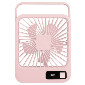 Mini Desktop Cooling Fan Rechargeable Battery Powered with LCD Display