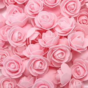 Mini Fake Rose Flower Heads 50/100/200 Pieces Teddy Bear of Roses 3cm Foam Wedding Flowers Accessories Make Bridal Hair Clips Headbands Dress