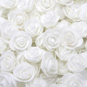 Mini Fake Rose Flower Heads 50/100/200 Pieces Teddy Bear of Roses 3cm Foam Wedding Flowers Accessories Make Bridal Hair Clips Headbands Dress