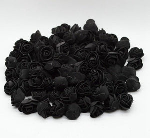 Mini Fake Rose Flower Heads 50/100/200 Pieces Teddy Bear of Roses 3cm Foam Wedding Flowers Accessories Make Bridal Hair Clips Headbands Dress