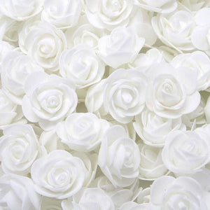 Mini Fake Rose Flower Heads 50/100/200 Pieces Teddy Bear of Roses 3cm Foam Wedding Flowers Accessories Make Bridal Hair Clips Headbands Dress