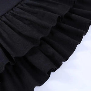 Mini Skirt Girls Sweet Black High Waist Pleated Skirt Cute Dark Lightweight Simple Design Skirts